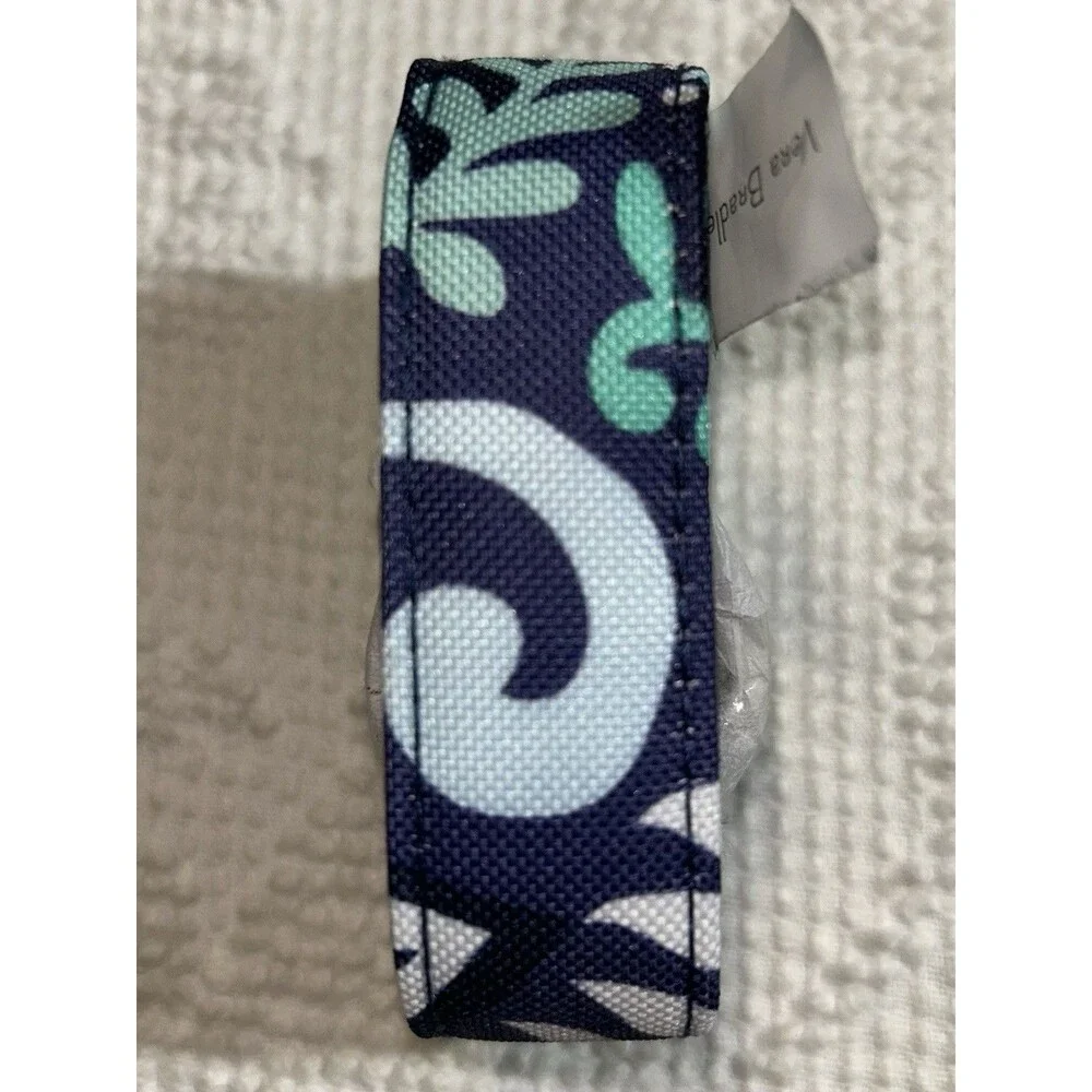 Vera Bradley Lighten Up Wide Lanyard Blue Island Medallion NWT ID Key Clip